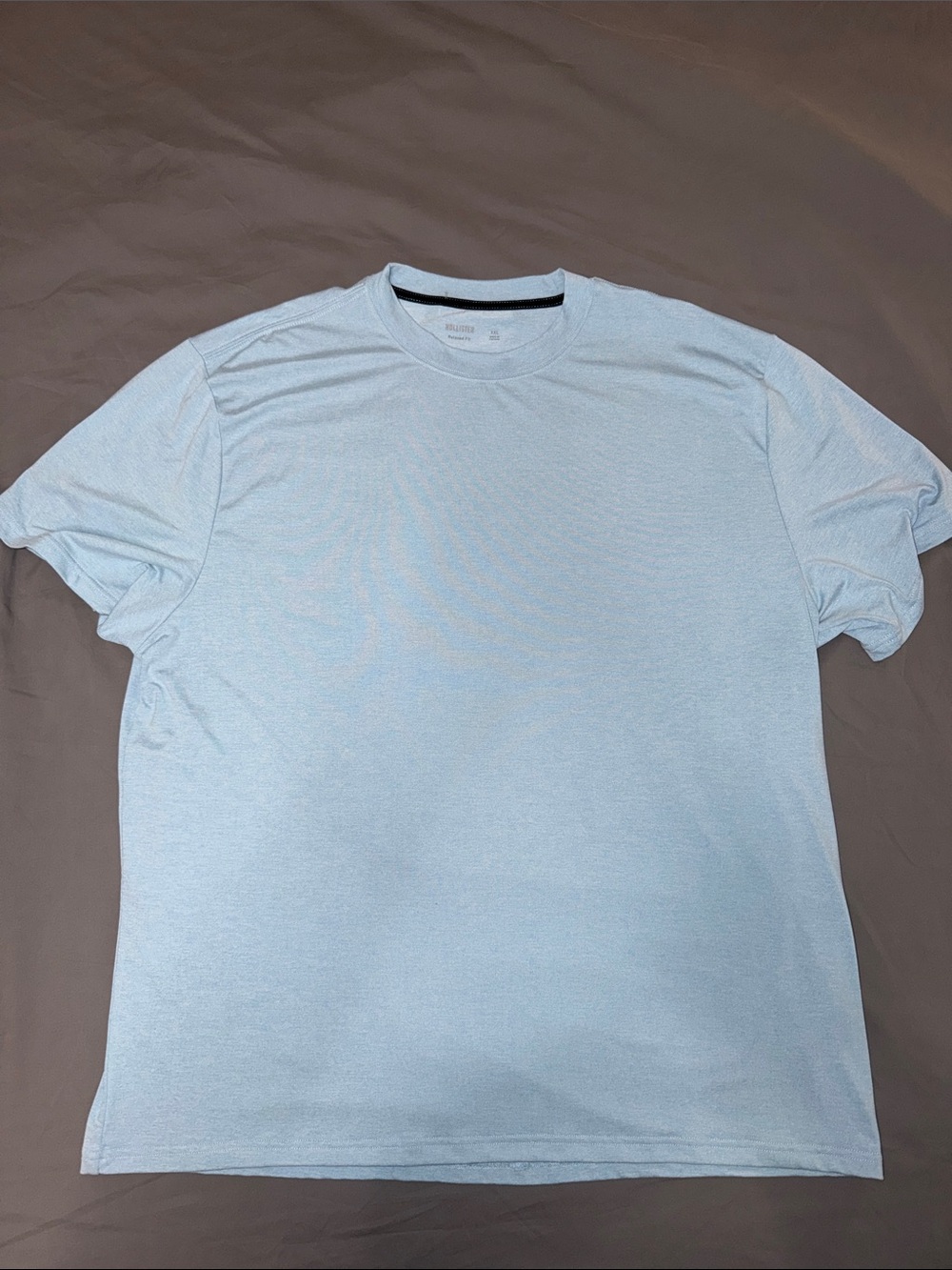 Hollister Men's Light Blue Crewneck Short Sleeve Tee